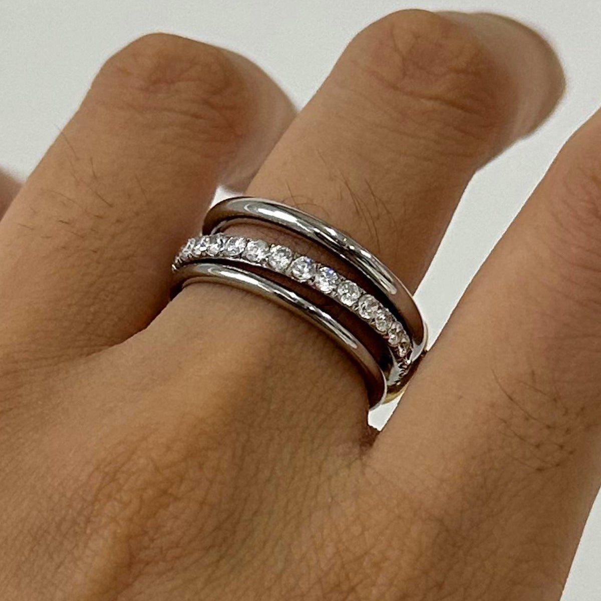 Stainless steel 18k gold-plated stacking plain band rings