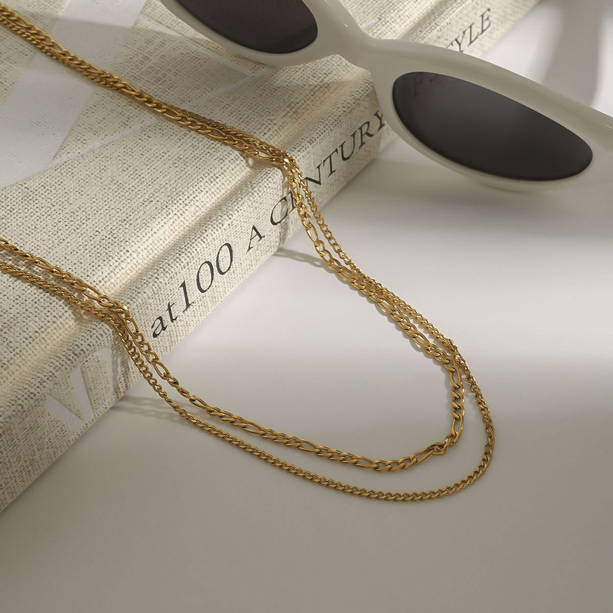 Stainless steel 18k gold-plated collar bone necklace