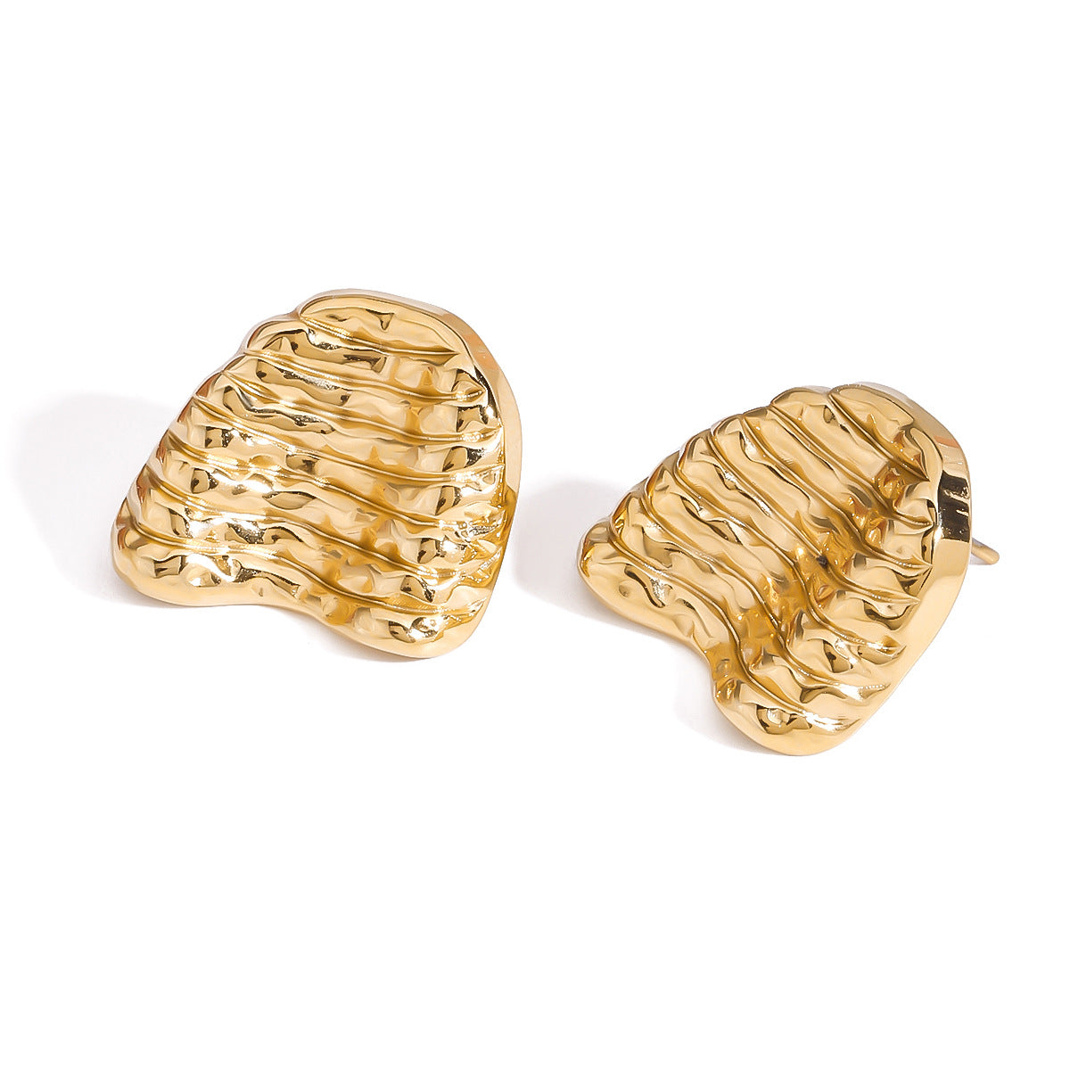 Stainless steel 18k gold-plated earrings