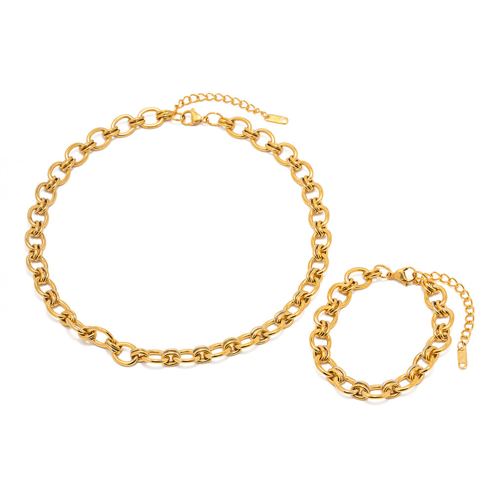 Stainless steel 18k gold-plated bracelet
