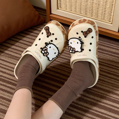 Hello Kitty Leopard-print Clogs Sandal Shoes