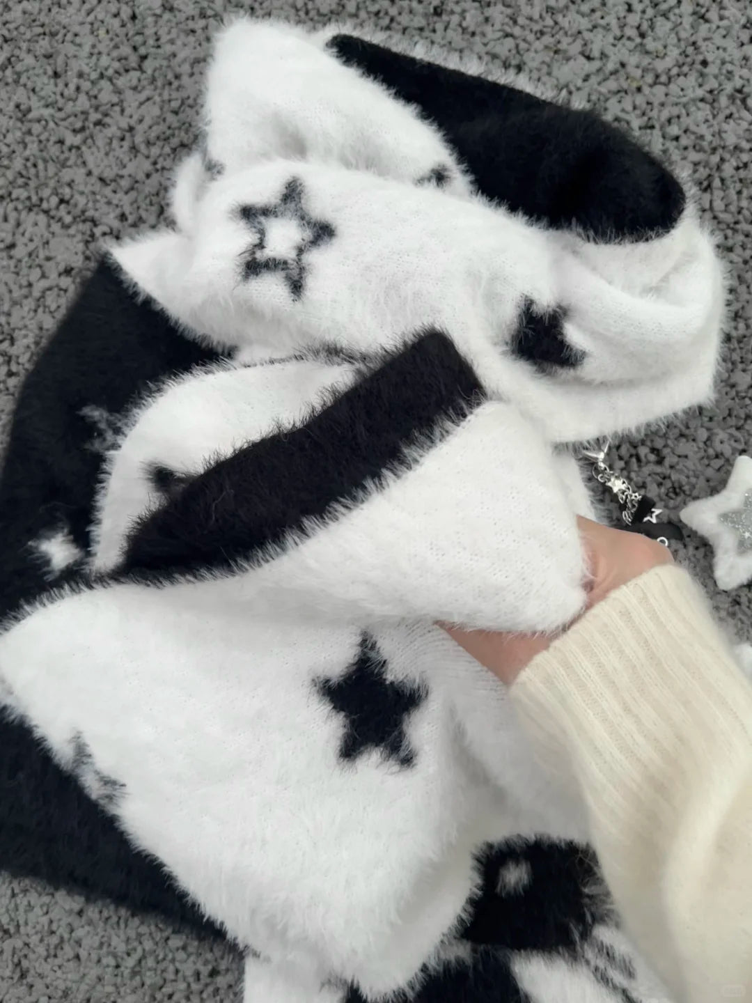 HK Starry Night Double-Sided Thick Faux Mink Fur Scarf – Soft Winter Reversible Scarf for Cozy Autumn & Winter Wear (20×165cm)