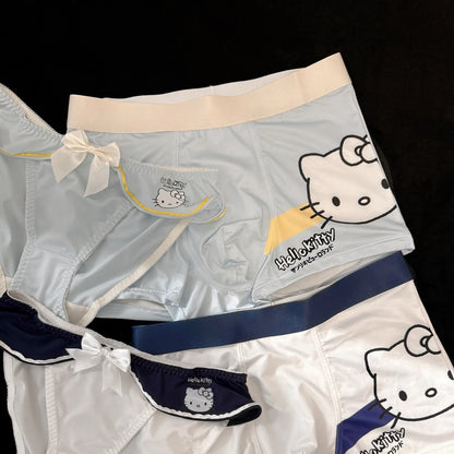 HK Cute Couple Underwear Set, Matching Men Boxer & Women Briefs, Soft Cotton Lingerie Gift Set