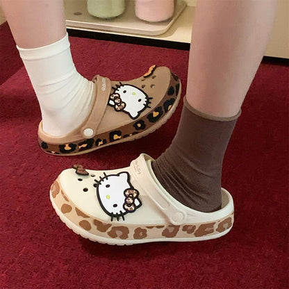 Hello Kitty Leopard-print Clogs Sandal Shoes