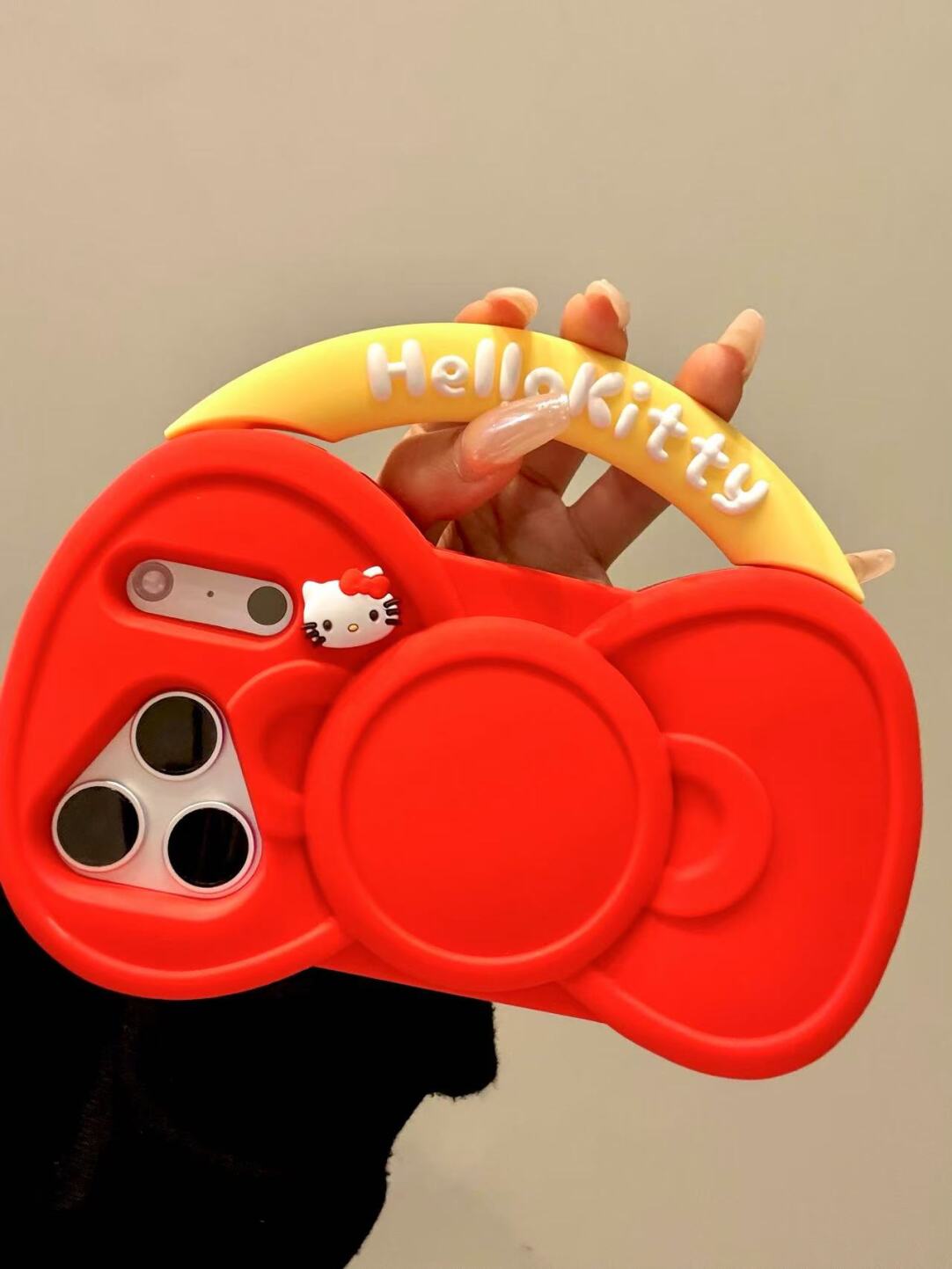 HK Red Bow Handbag Silicone iPhone Case, Cute Kawaii iPhone 13–17 Pro Max Case, Soft Protective Cover with Bow