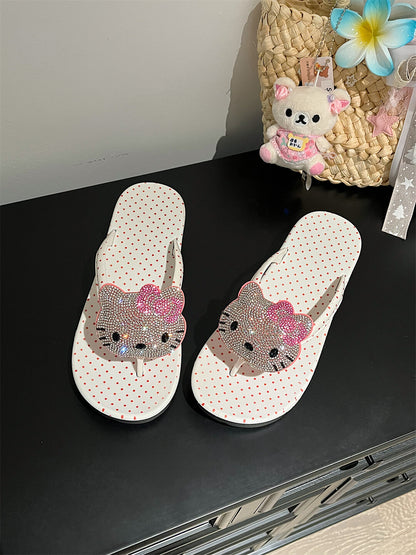 HK Platform Flip Flops – Cute Kitty-Inspired Summer Sandals for Women, 2 Styles
