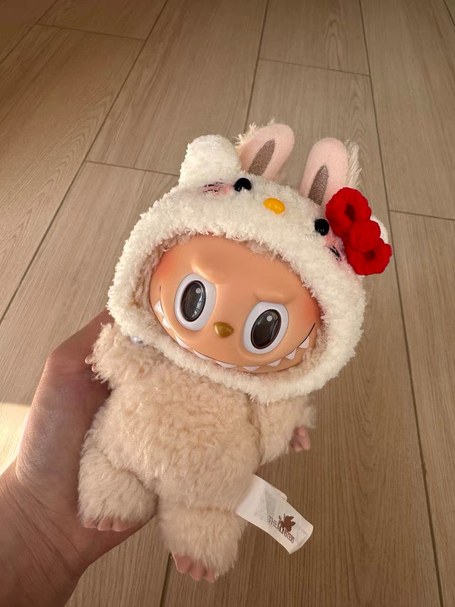 Handmade Knitting Hellokitty outfit clothes for 17cm Labubu