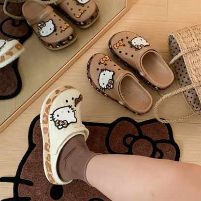 Hello Kitty Leopard-print Clogs Sandal Shoes