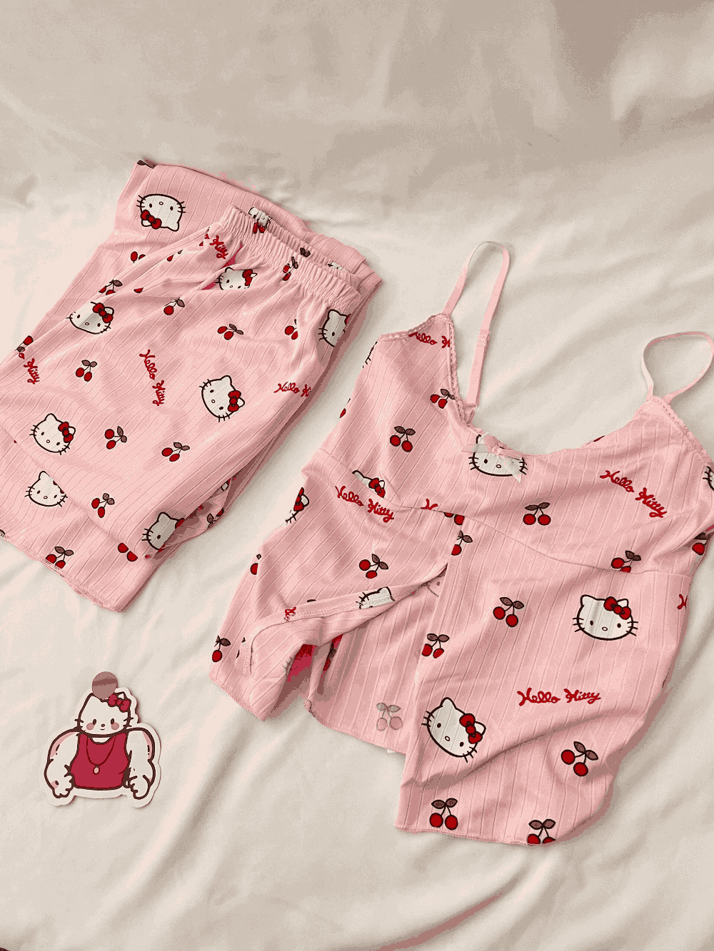 Hello Kitty Cherry Print Cami & Shorts Pajama Set
