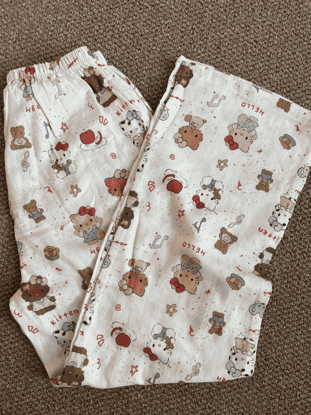 Hello Kitty & Friends Print Cotton Pajama Set
