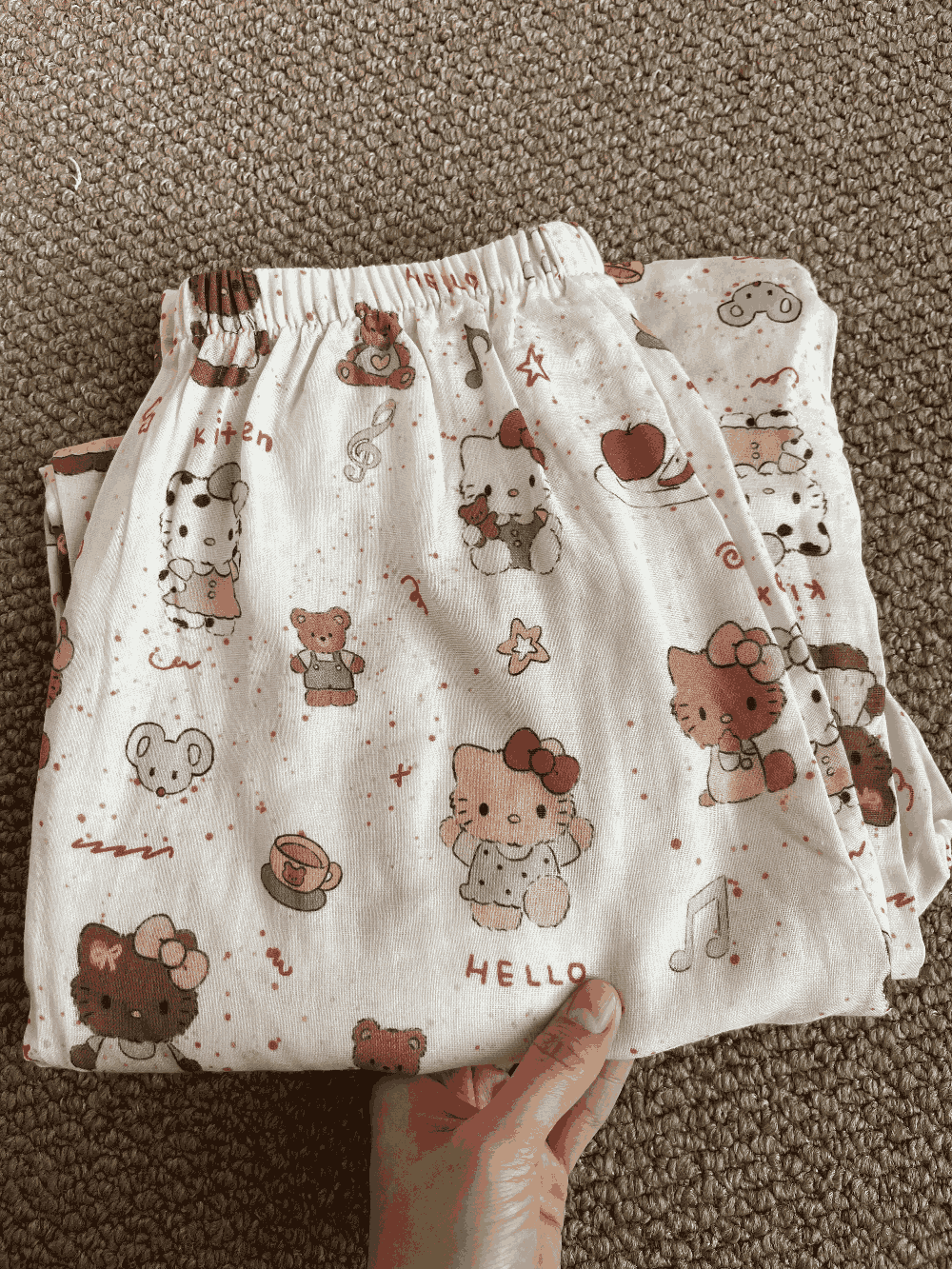 Hello Kitty & Friends Print Cotton Pajama Set