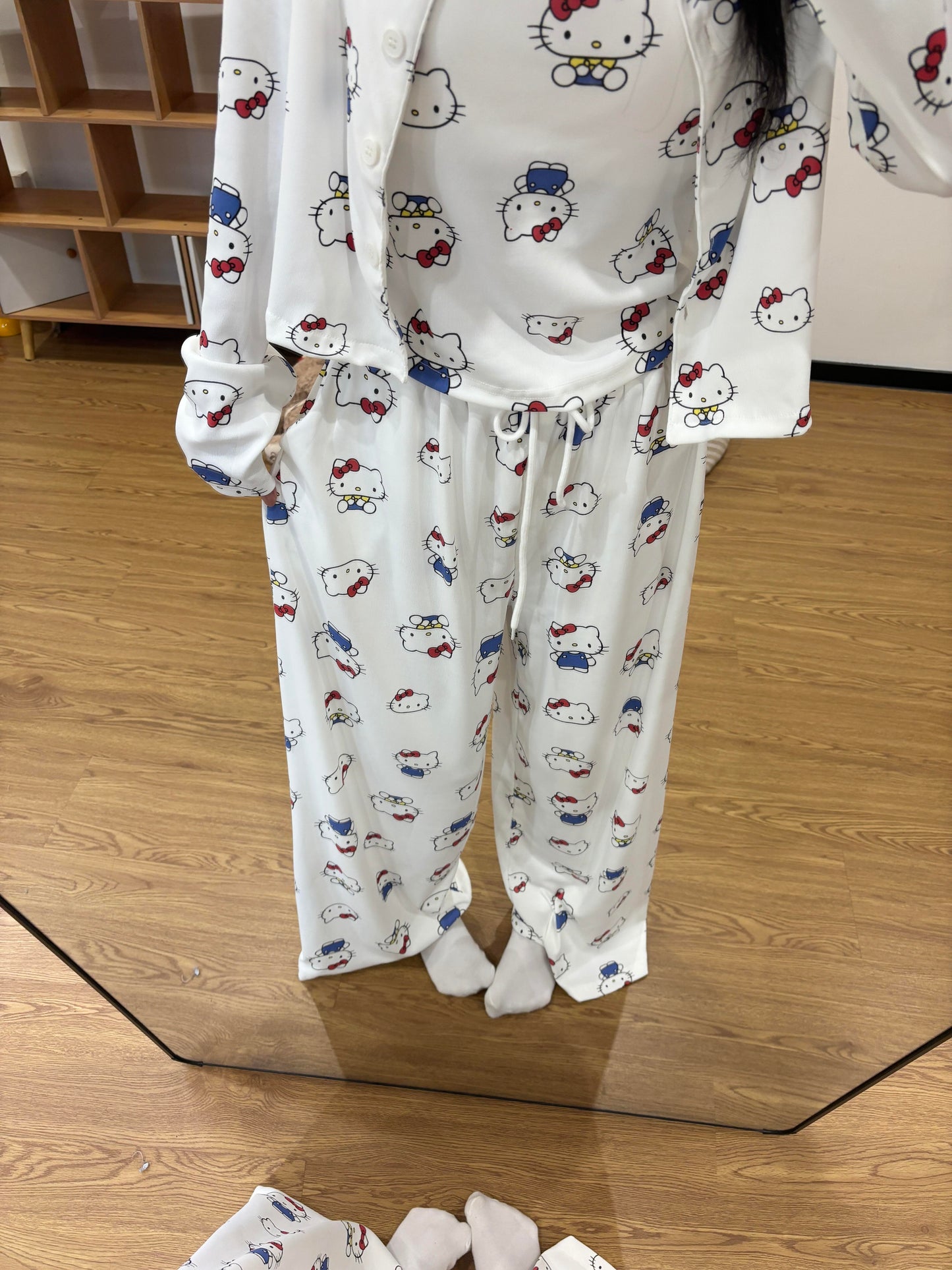 Hello Kitty 3-Piece Camisole Pajama Set with Cardigan and Pants