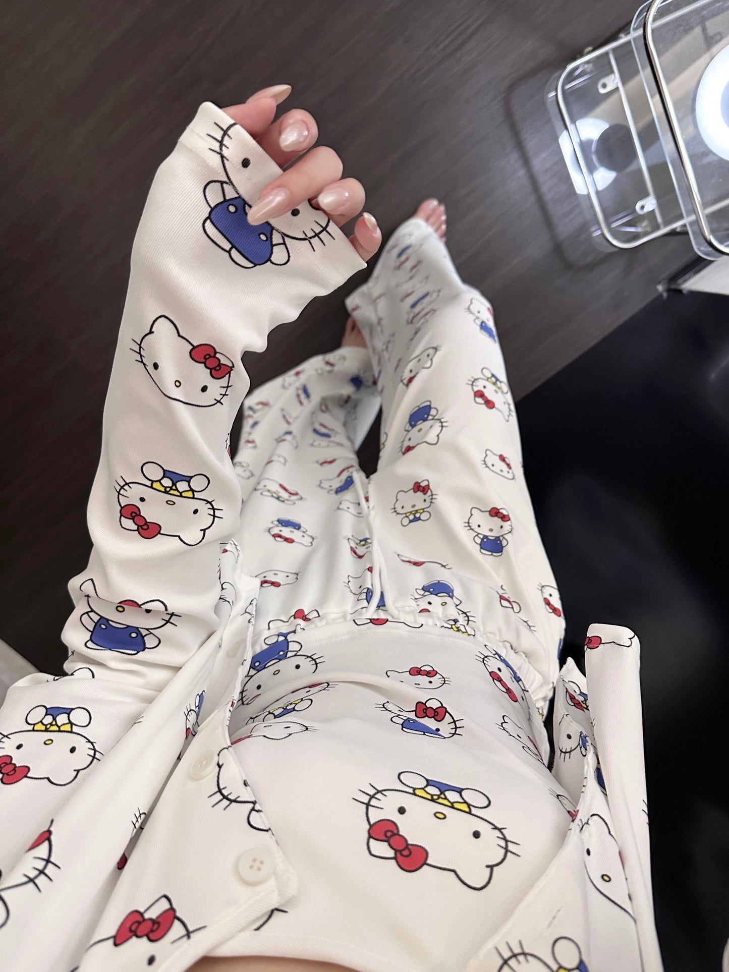 Hello Kitty 3-Piece Camisole Pajama Set with Cardigan and Pants