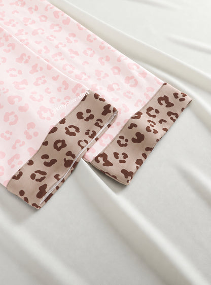 Hello Kitty Pink Leopard Print Thermal Pajama Set