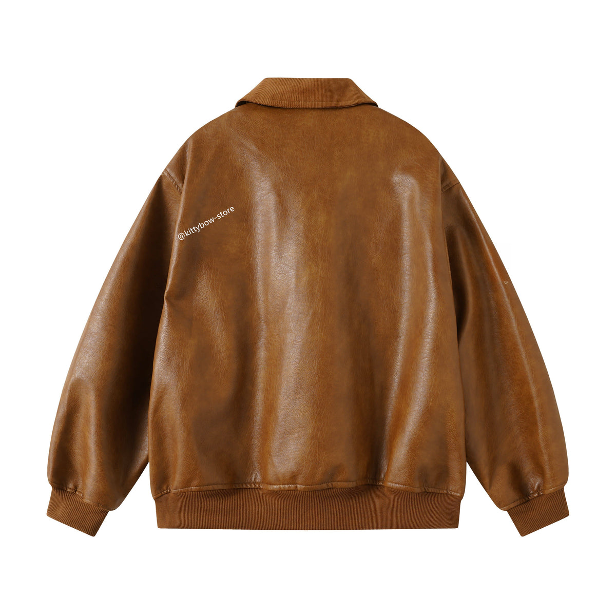 Hello Kitty Brown Embroidered Bomber Jacket-Unisex Coats