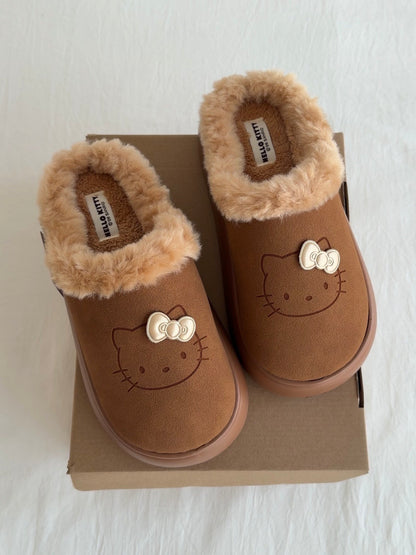 Hello Kitty Chunky Mules Fuzzy Slipper Snow Boots