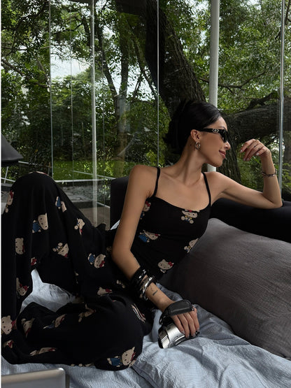 Hello Kitty Y2K Streetwear Cami & Wide-Leg Lounge Pants 2-Piece Set