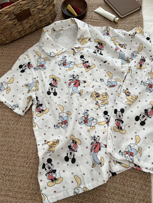 Star-Print Mickey Cotton Pajama Set