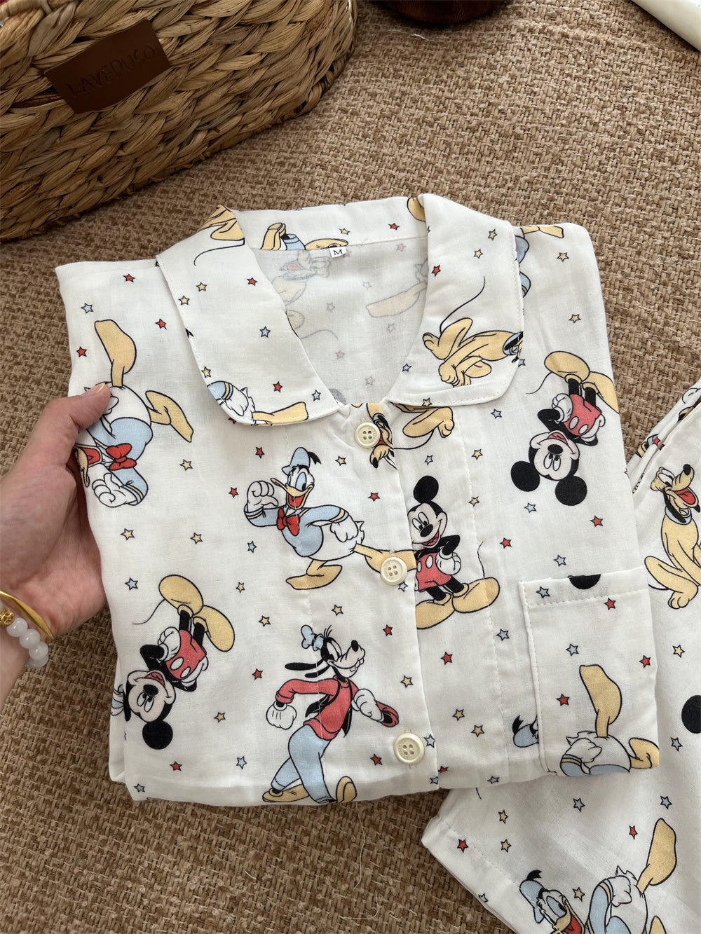 Star-Print Mickey Cotton Pajama Set