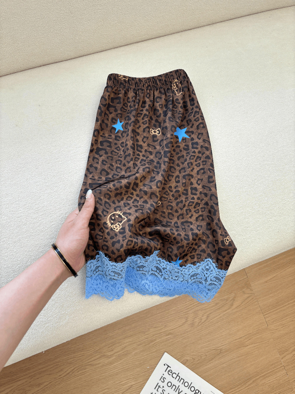 Hello Kitty Leopard Print Lace Camisole Pajama Set – Shorts or Pants